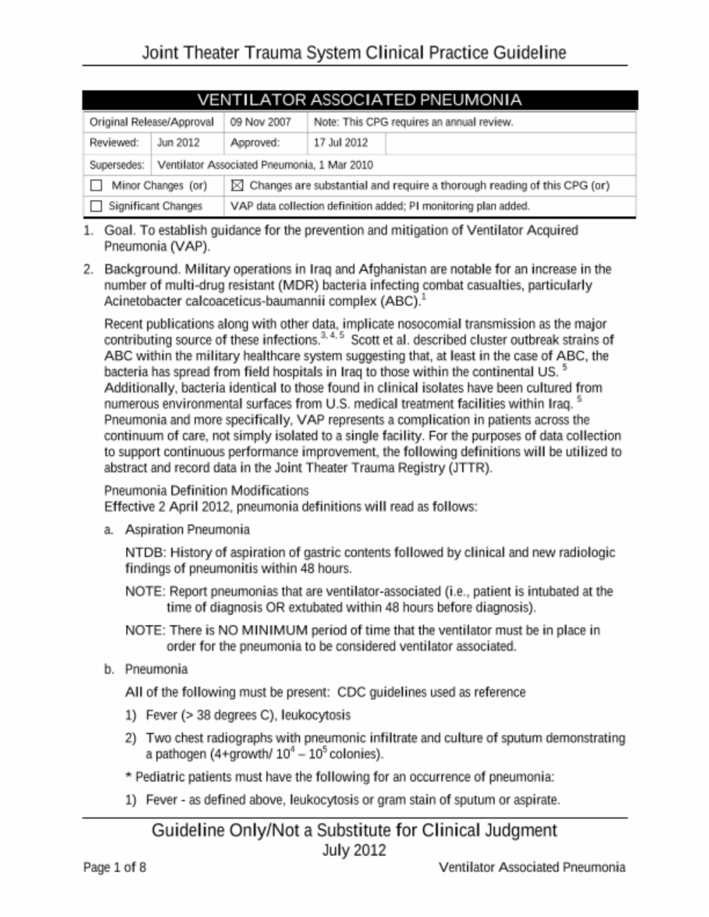 Ventilator Associated Pneumonia Ventilator Associated Pneumonia